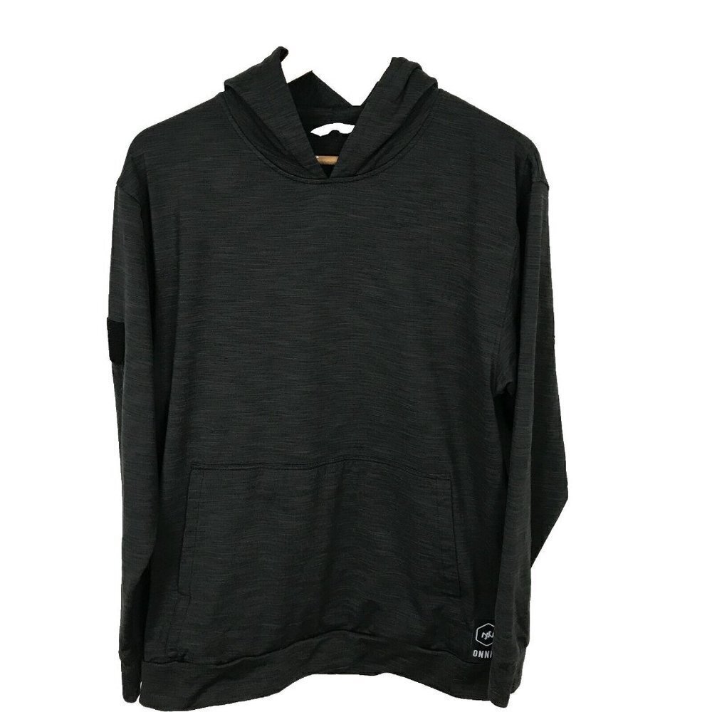 ONNIT Heather Black Hoodie Size Small S Pullover Long Sleeve Front Pocket